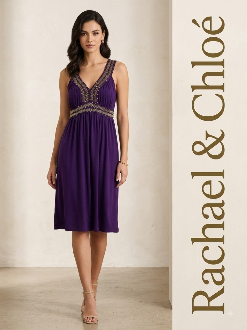 purple cocktail dress by Rachael & Chloé Size M New 💕